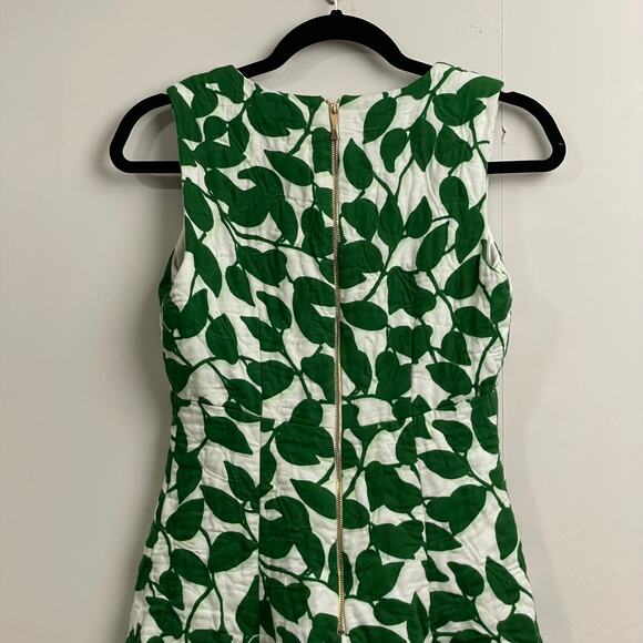 Kate Spade 4 sleeveless knee-length dress green white floral workwear Corpcore - Picture 6 of 8